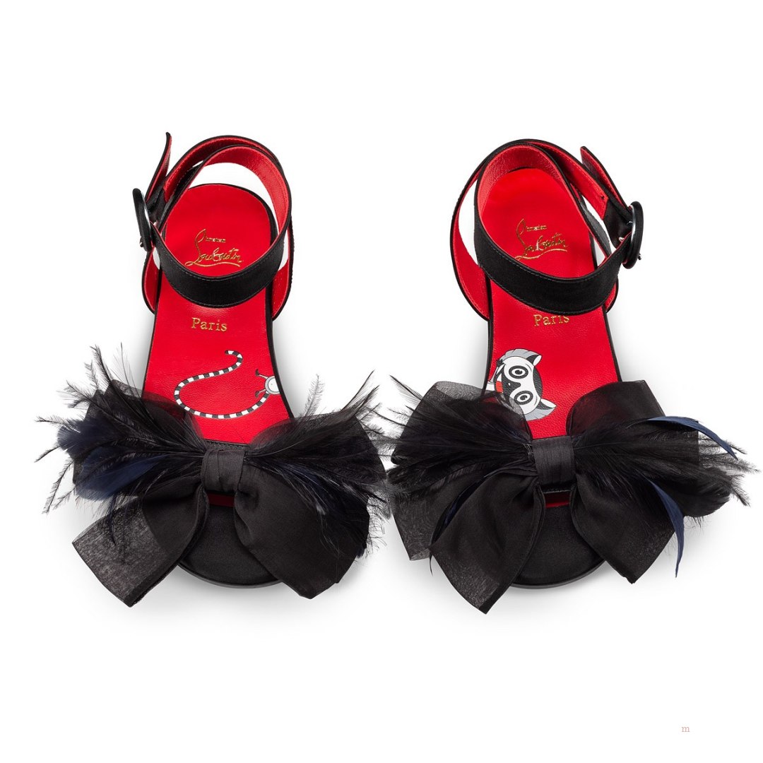 Christian Louboutin Anemonou Girls' Sandals Black | UQSEOP593