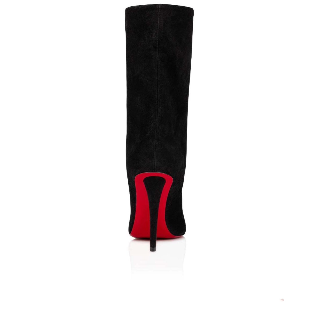 Christian Louboutin Astrilarge Booty Women's Suede Boots Black | MSERKN792