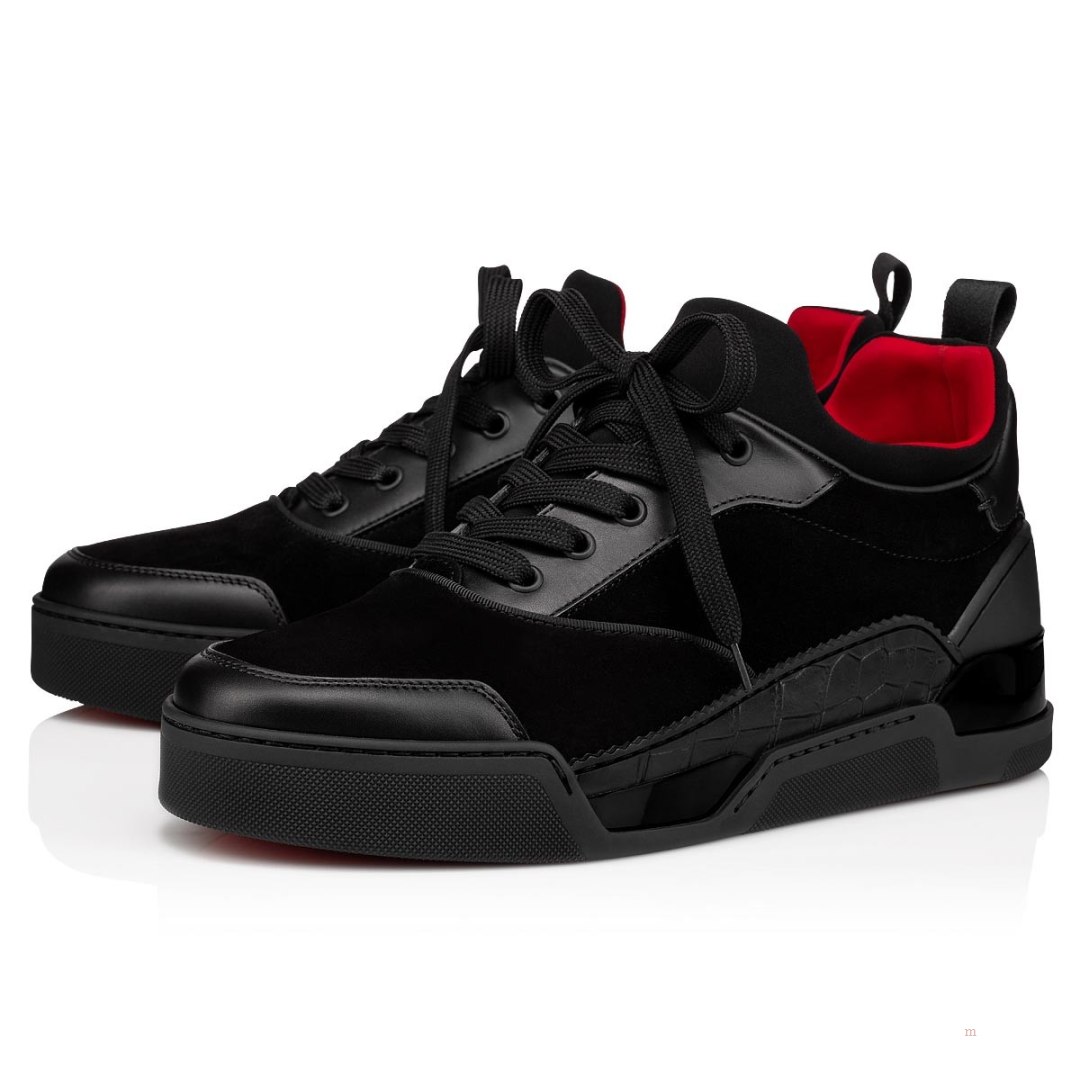 Christian Louboutin Aurelien Men\'s Low Top Sneakers Black | EMHNIL148