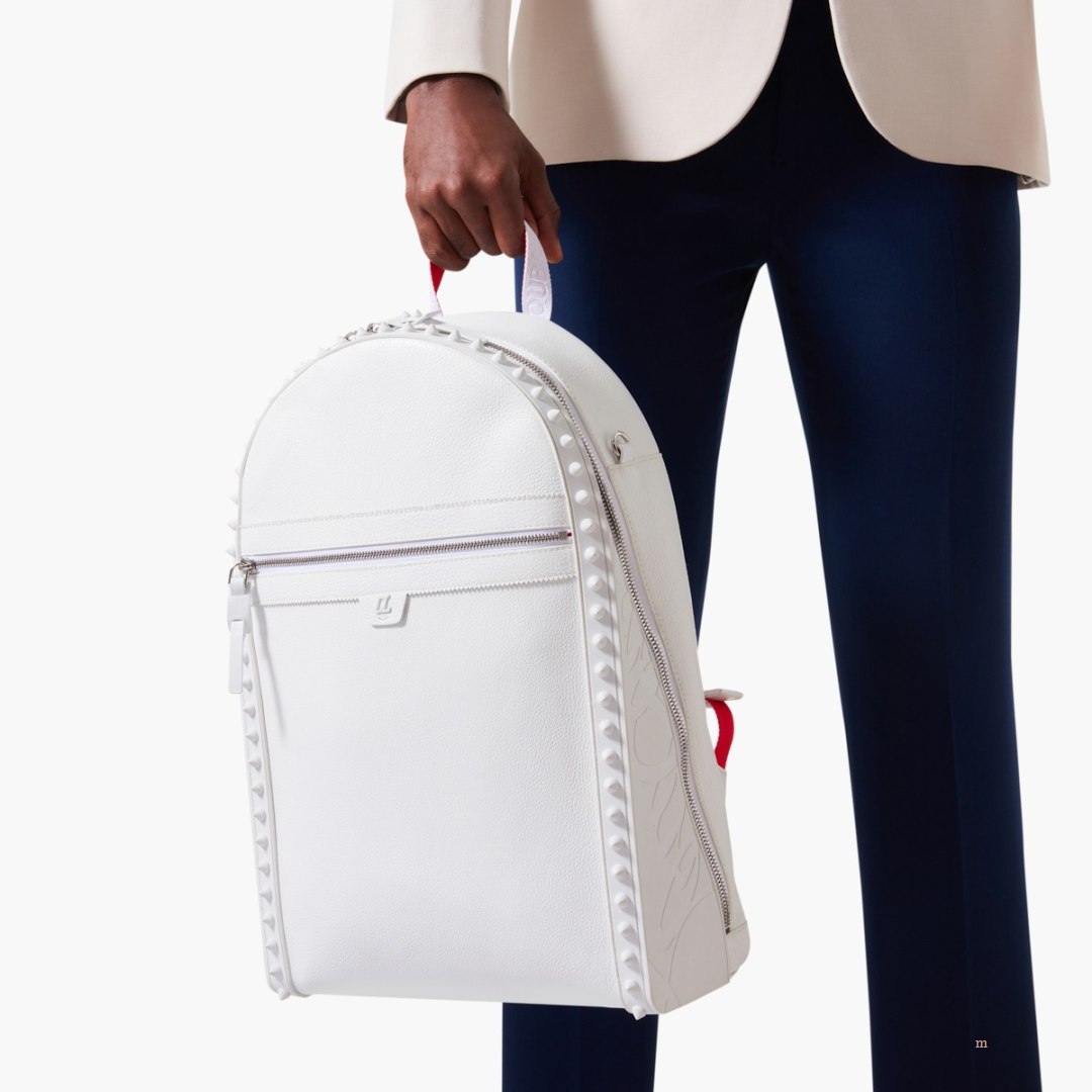 Christian Louboutin Backparis Men\'s Backpack White | IKWAZO240