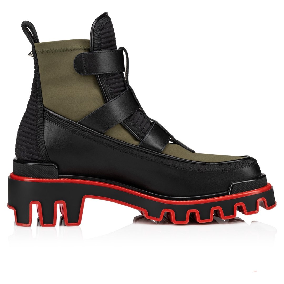 Christian Louboutin Buckle Dune Men's Leather Boots Multicolor | HGXNRQ153