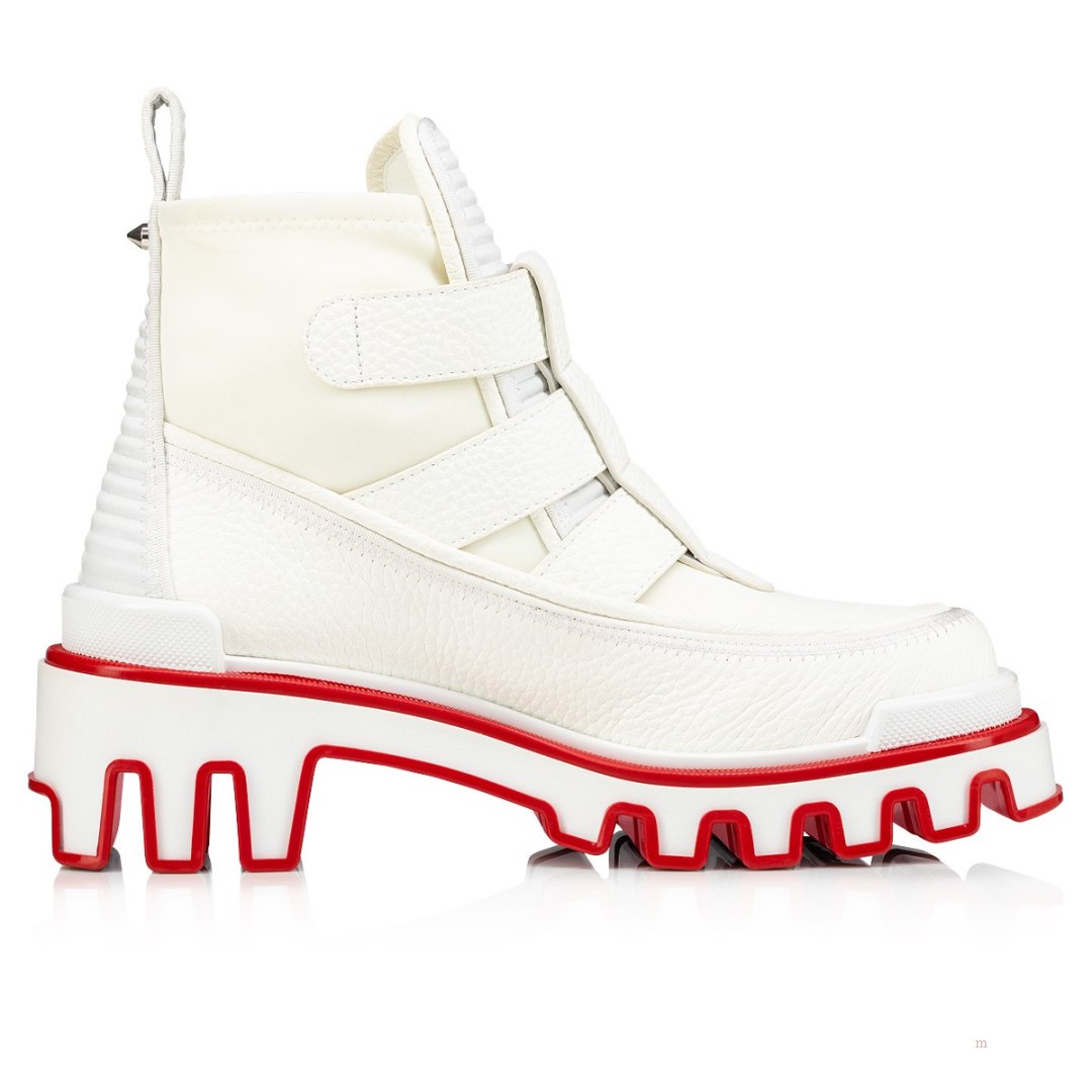 Christian Louboutin Buckle Dune Women's Ankle Boots White | RICOQJ583