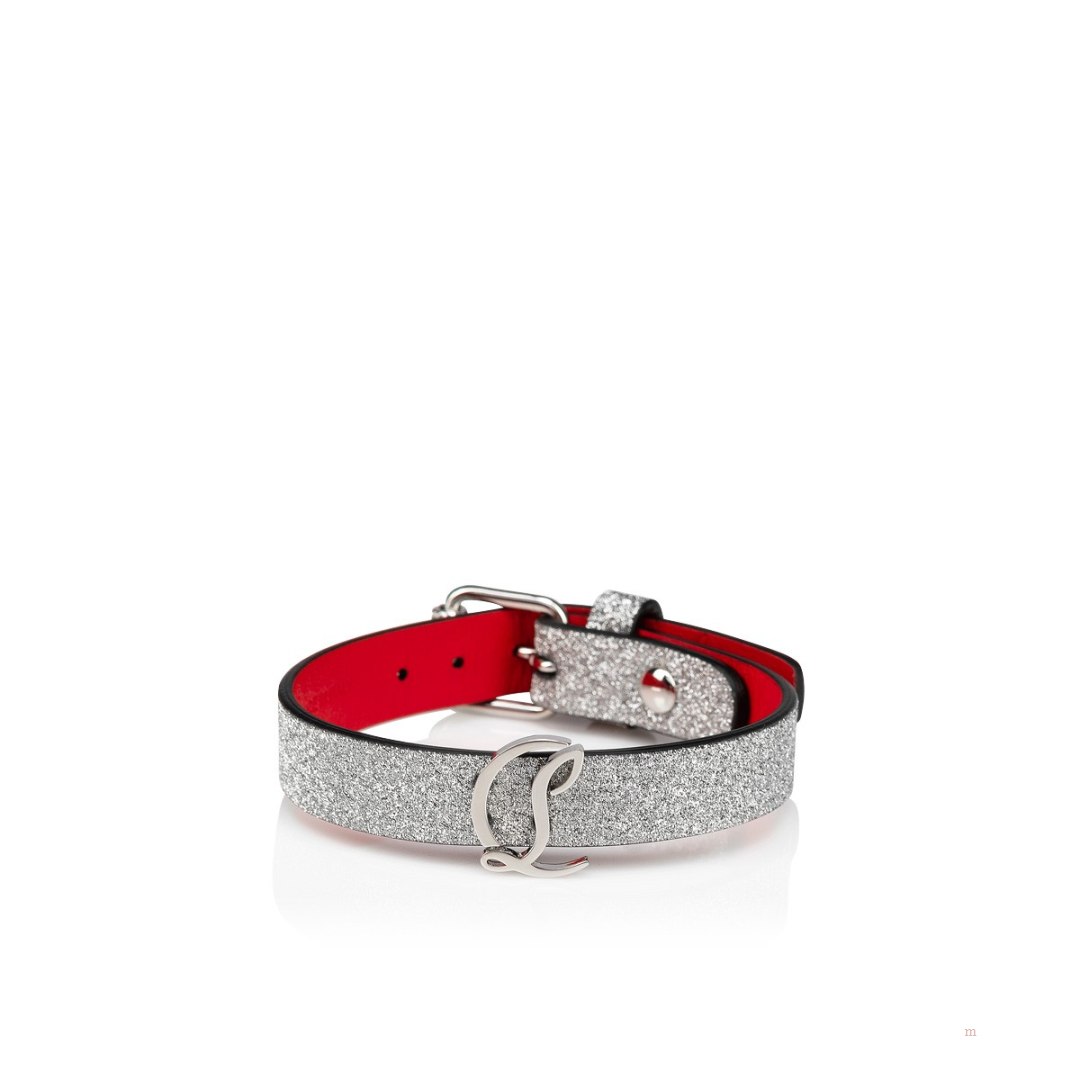 Christian Louboutin CL Logo bracelet Women's Bracelet Silver | QEWYUM234