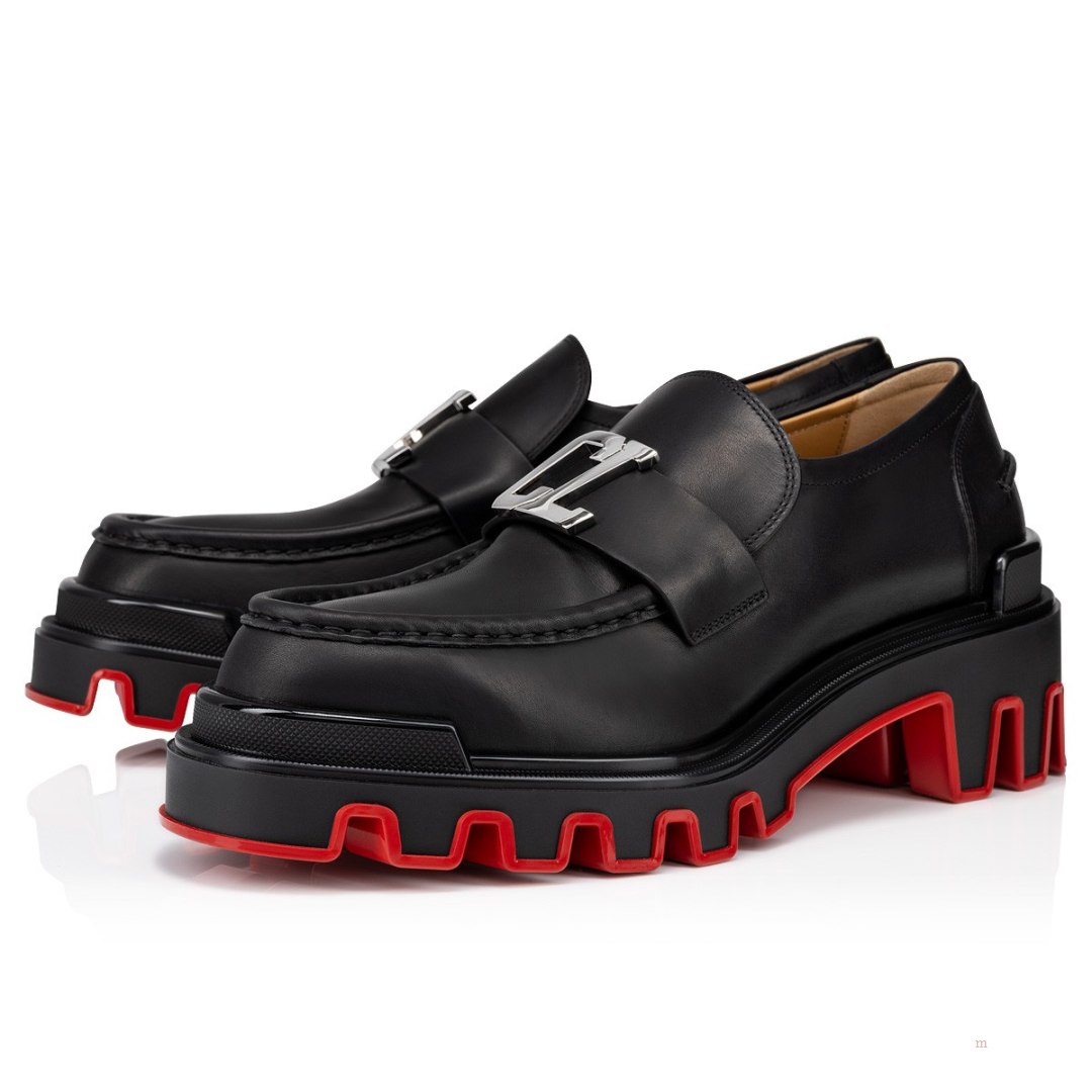 Christian Louboutin CL Moc Dune Men\'s Loafers Black | UJOZDS172