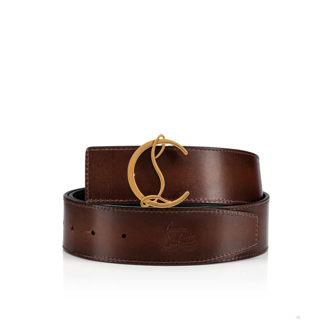 Christian Louboutin CL logo belt Men's Belt Brown | TQVGAM928