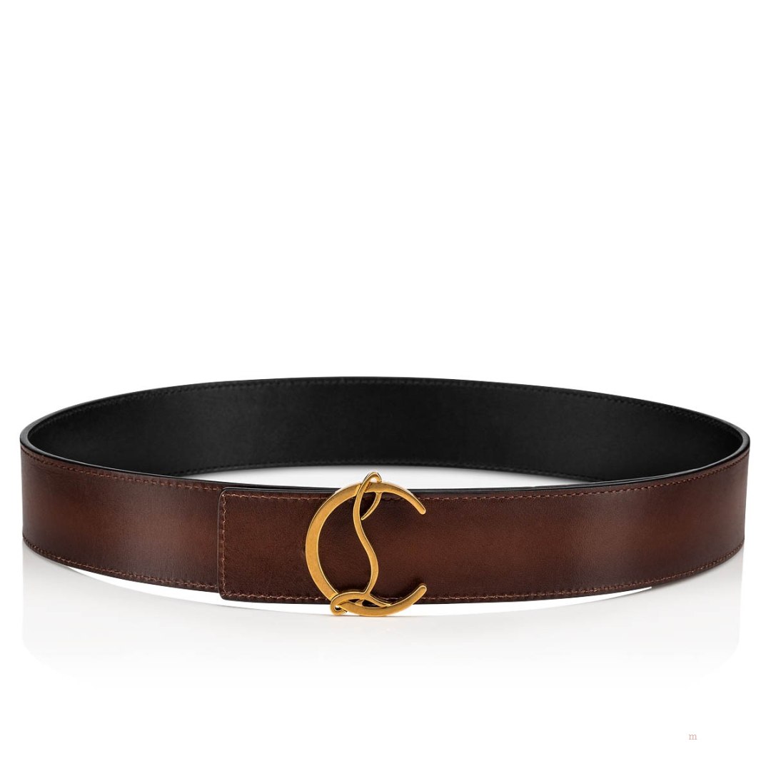 Christian Louboutin CL logo belt Men's Belt Brown | TQVGAM928