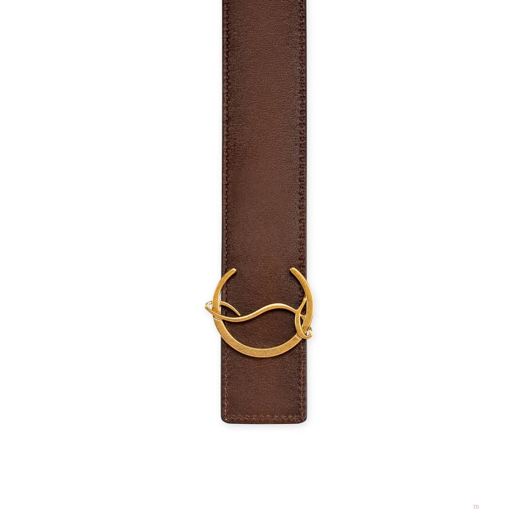 Christian Louboutin CL logo belt Men's Belt Brown | TQVGAM928