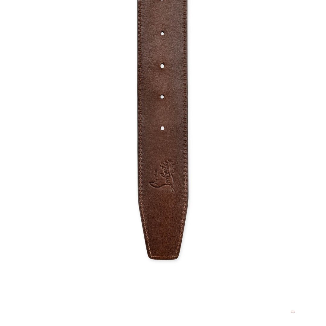 Christian Louboutin CL logo belt Men's Belt Brown | TQVGAM928