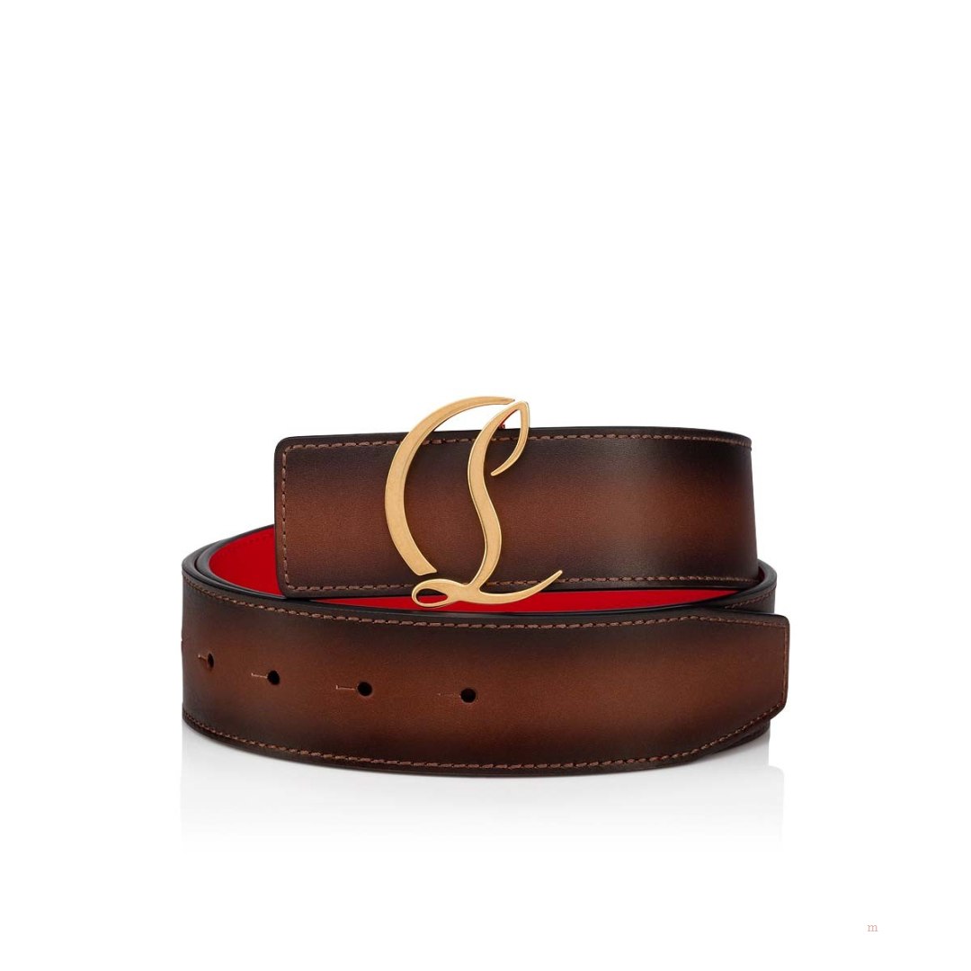 Christian Louboutin CL logo belt Men's Belt Brown | VLSMNT706