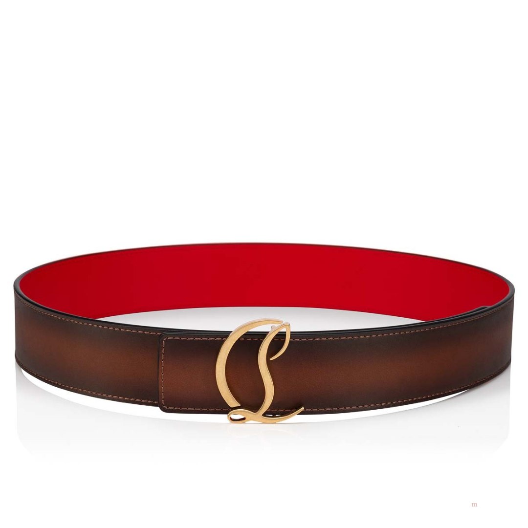 Christian Louboutin CL logo belt Men's Belt Brown | VLSMNT706