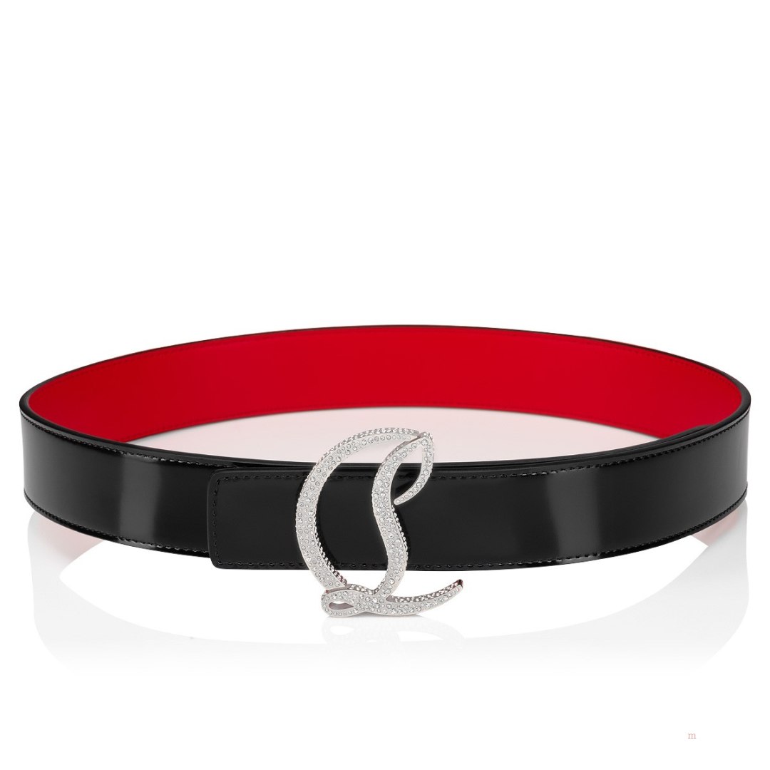 Christian Louboutin CL logo belt Women's Belt Black | DXIFLT748