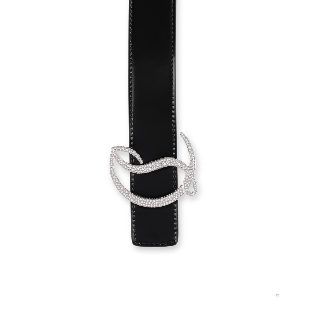 Christian Louboutin CL logo belt Women's Belt Black | DXIFLT748