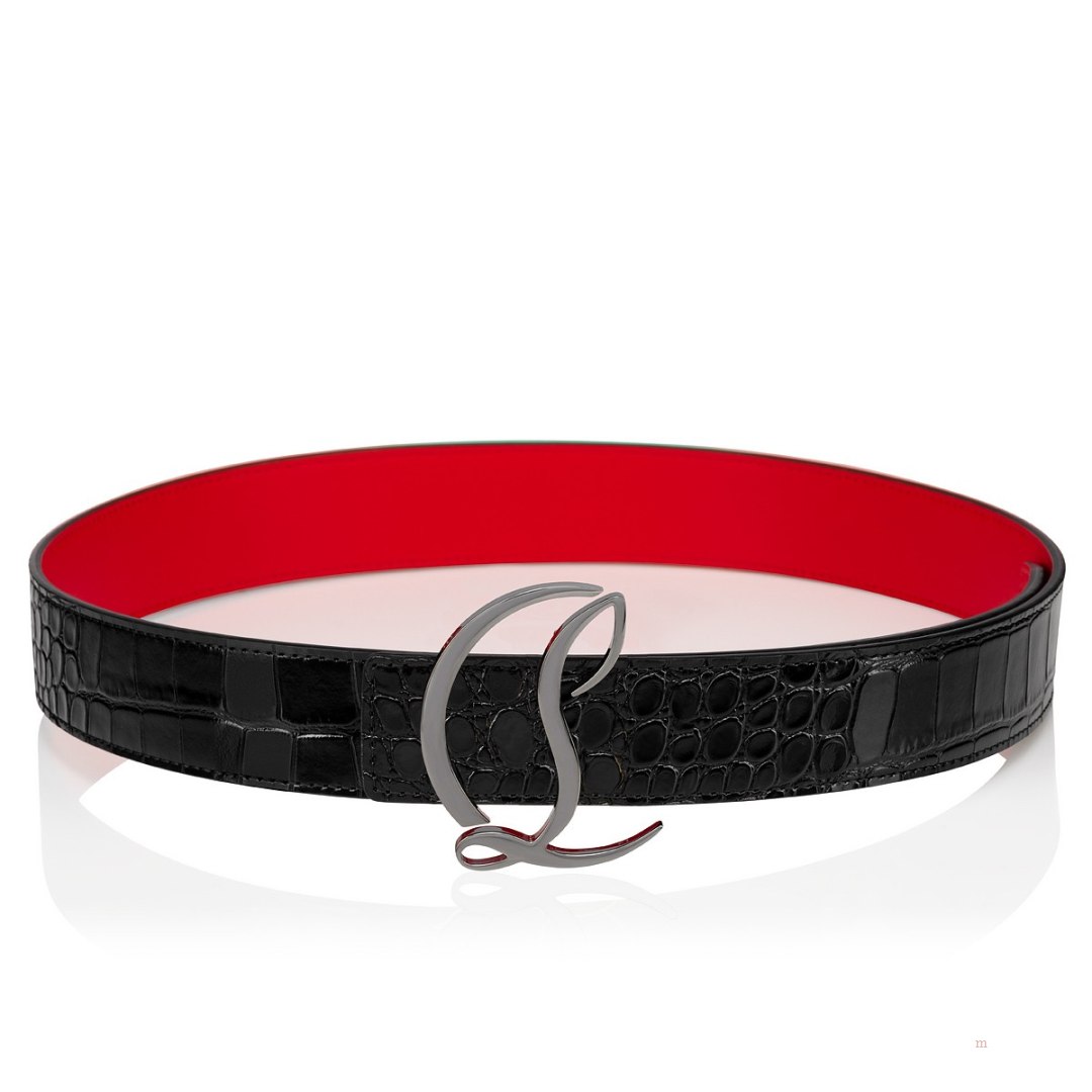 Christian Louboutin CL logo belt Women's Belt Black | RPYTBC604