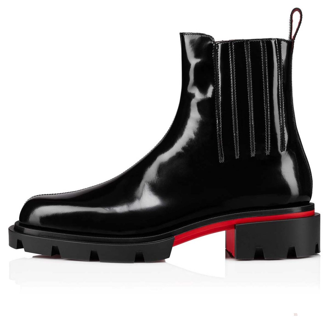 Christian Louboutin Cheney Walk Men's Leather Boots Black | DAKJSP284