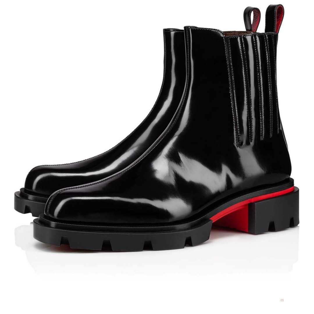 Christian Louboutin Cheney Walk Men\'s Leather Boots Black | DAKJSP284