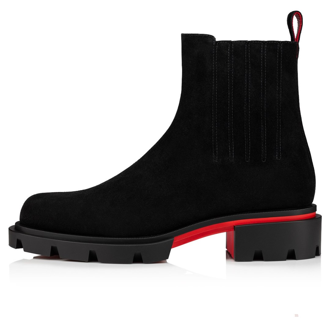 Christian Louboutin Cheney Walk Men's Leather Boots Black | WBMQGE057