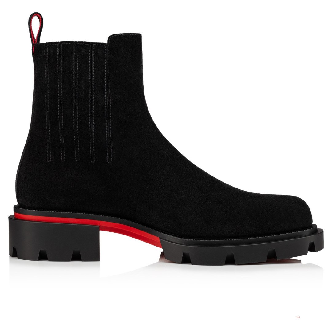 Christian Louboutin Cheney Walk Men's Leather Boots Black | WBMQGE057