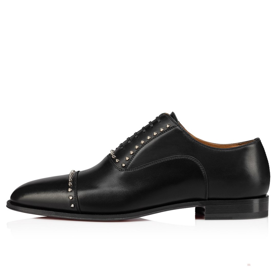 Christian Louboutin Cloocloo Men's Lace Up Shoes Black | FXBUDM531