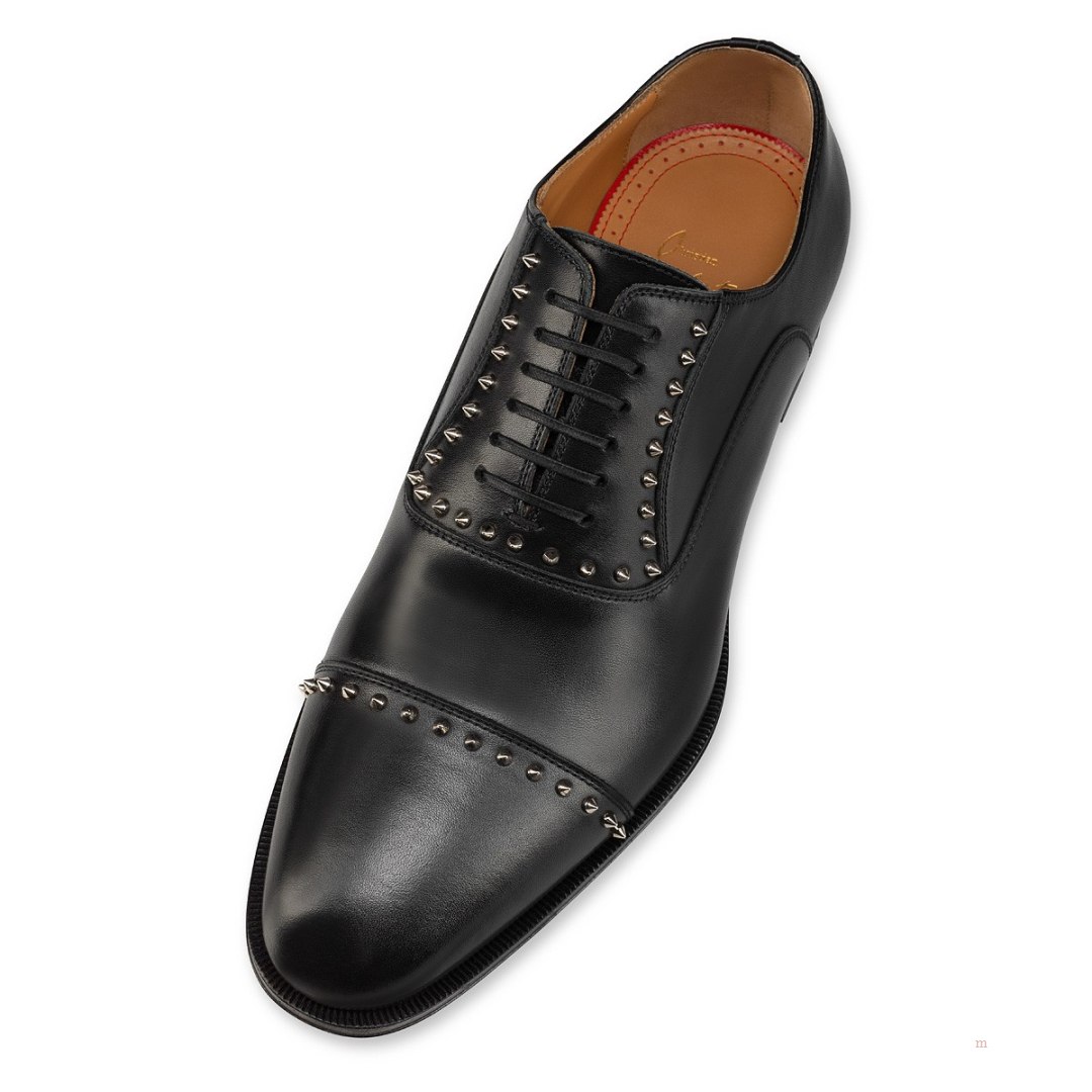 Christian Louboutin Cloocloo Men's Lace Up Shoes Black | FXBUDM531