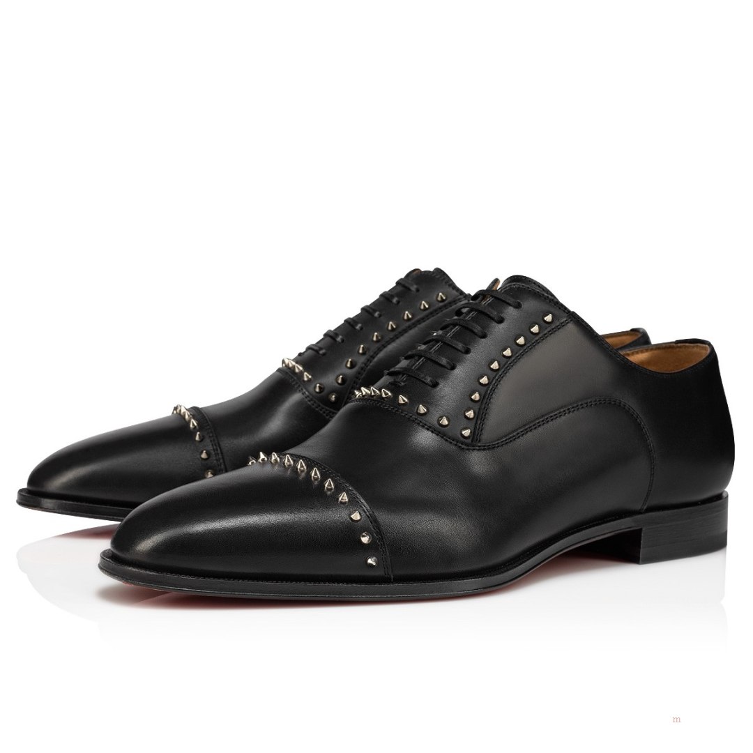 Christian Louboutin Cloocloo Men\'s Lace Up Shoes Black | FXBUDM531