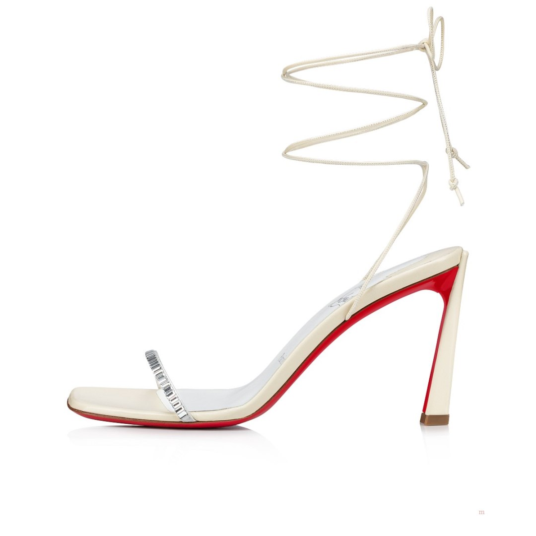 Christian Louboutin Condora Lacestrass Women's Sandals White | BXFQNL845