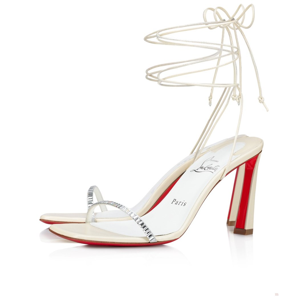 Christian Louboutin Condora Lacestrass Women\'s Sandals White | BXFQNL845