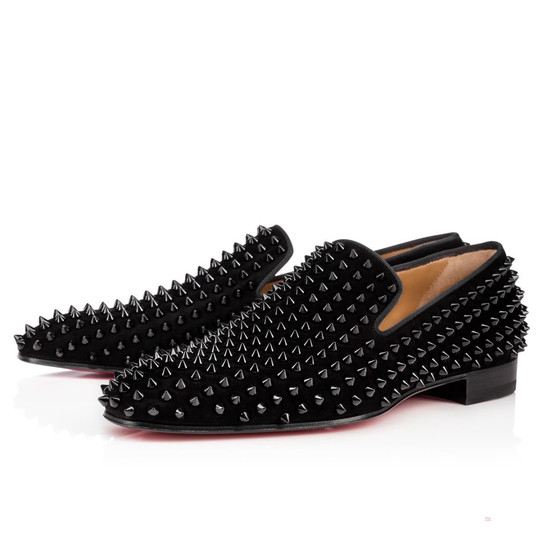 Christian Louboutin Dandelion Spikes Men\'s Loafers Black | GFIVAH765