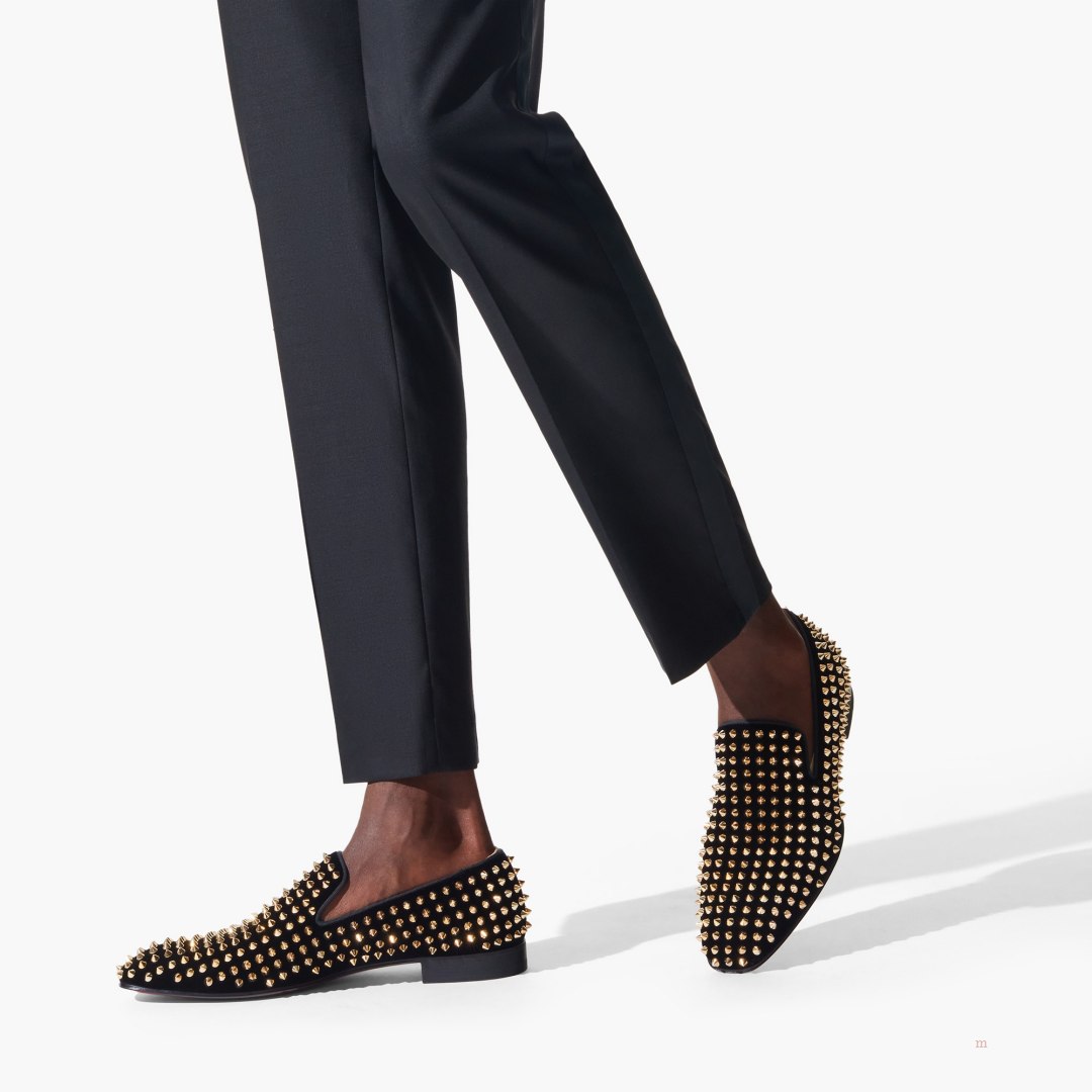 Christian Louboutin Dandelion Spikes Men\'s Loafers Black | ZRGCIO193