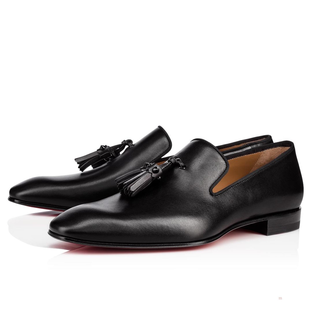 Christian Louboutin Dandelion Tassel Men's Loafers Black | MKYHOR417