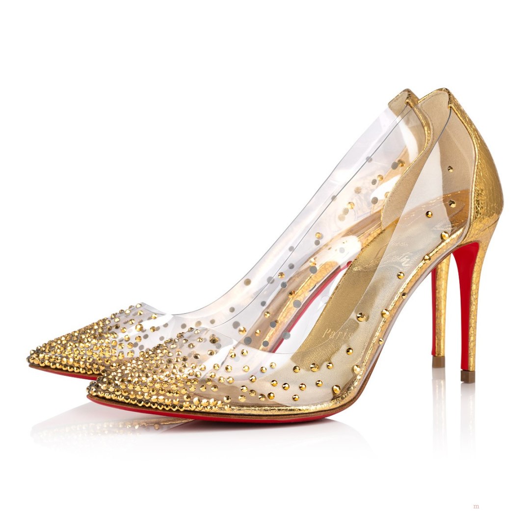 Christian Louboutin Degrastrass PVC Women's Pumps Gold | RXLJZG713