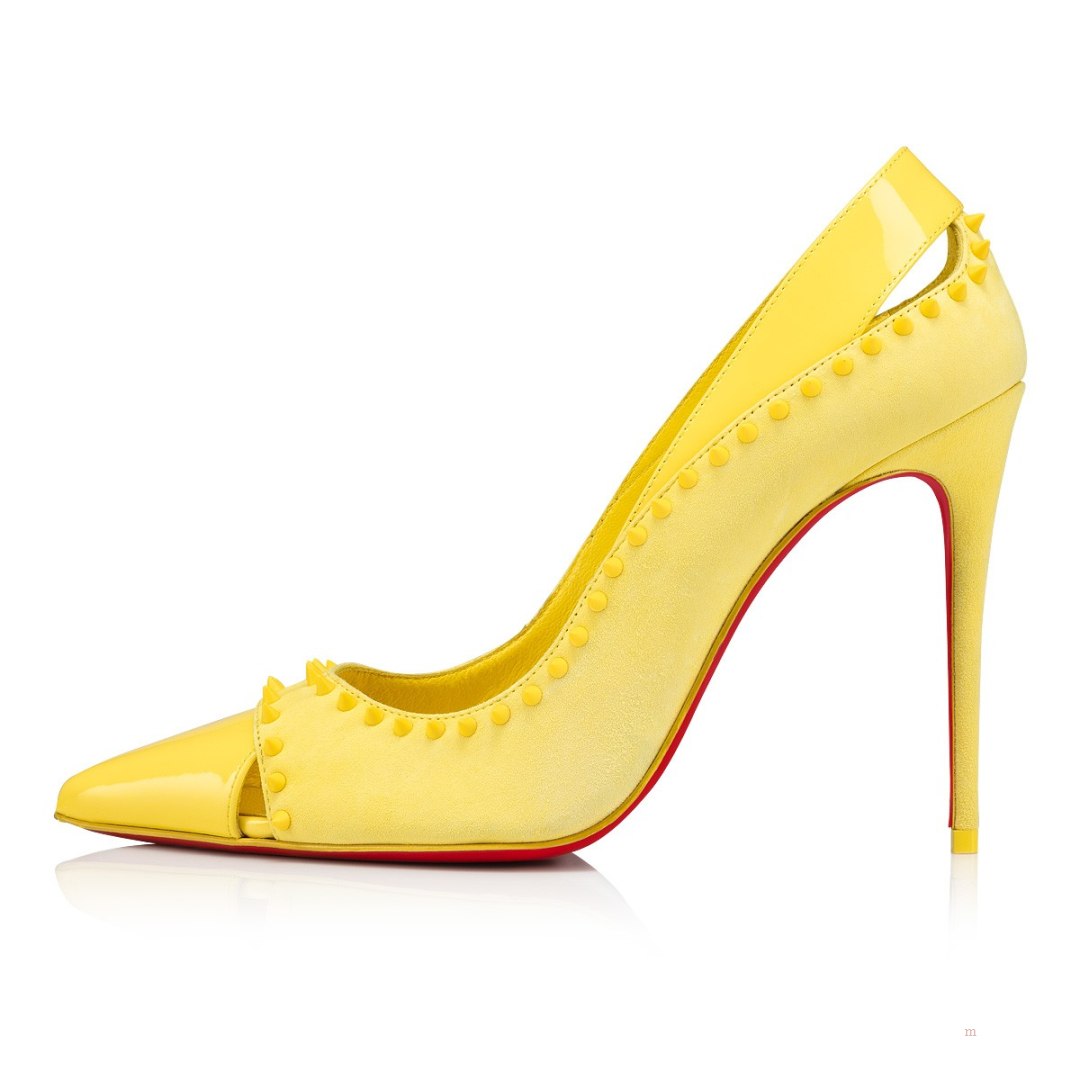 Christian Louboutin Duvette Spikes Women's Pumps Yellow | MNBJCK542