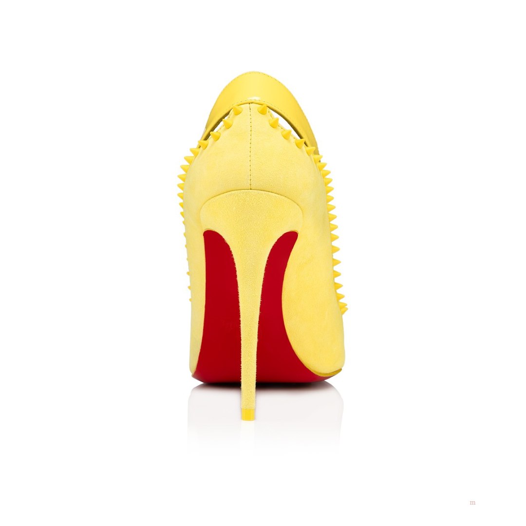 Christian Louboutin Duvette Spikes Women's Pumps Yellow | MNBJCK542