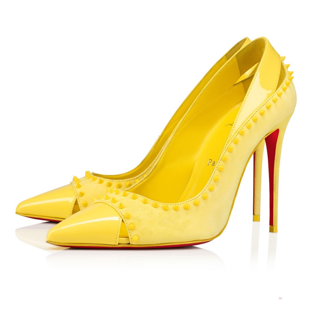 Christian Louboutin Duvette Spikes Women\'s Pumps Yellow | MNBJCK542