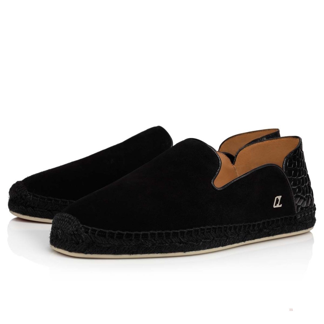 Christian Louboutin Espadon Men's Espadrilles Black | QYMGRD508