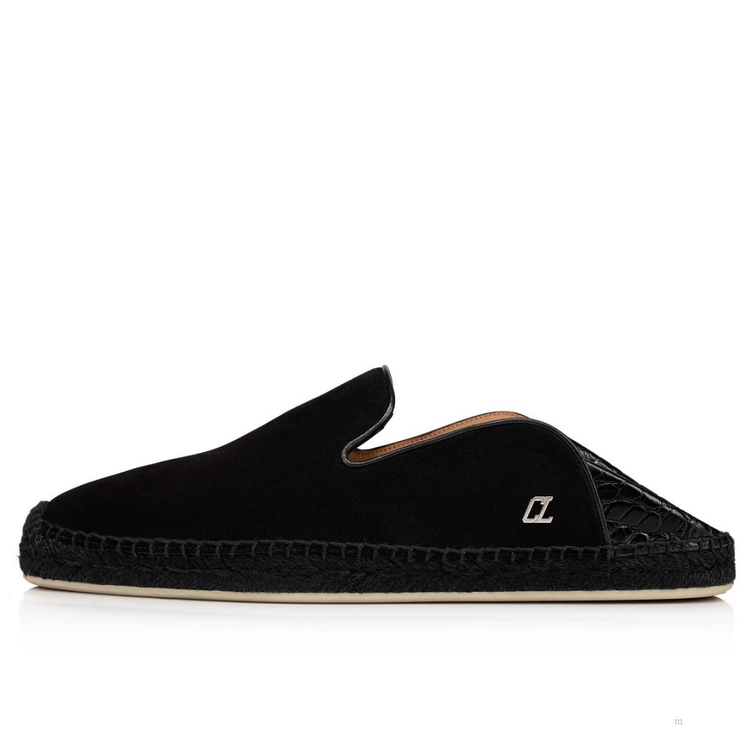 Christian Louboutin Espadon Men's Espadrilles Black | QYMGRD508