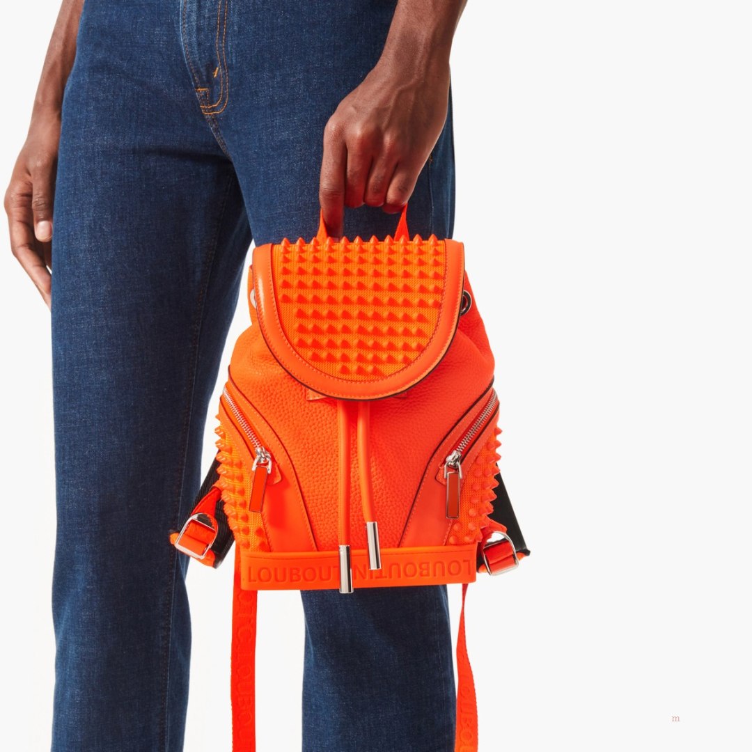 Christian Louboutin Explorafunk small Men\'s Backpack Orange | WCKZQT975