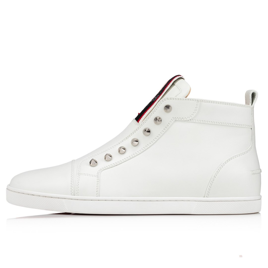 Christian Louboutin F.A.V Fique A Vontade Mid Cut Men's High Top Sneakers White | KRSZMN570