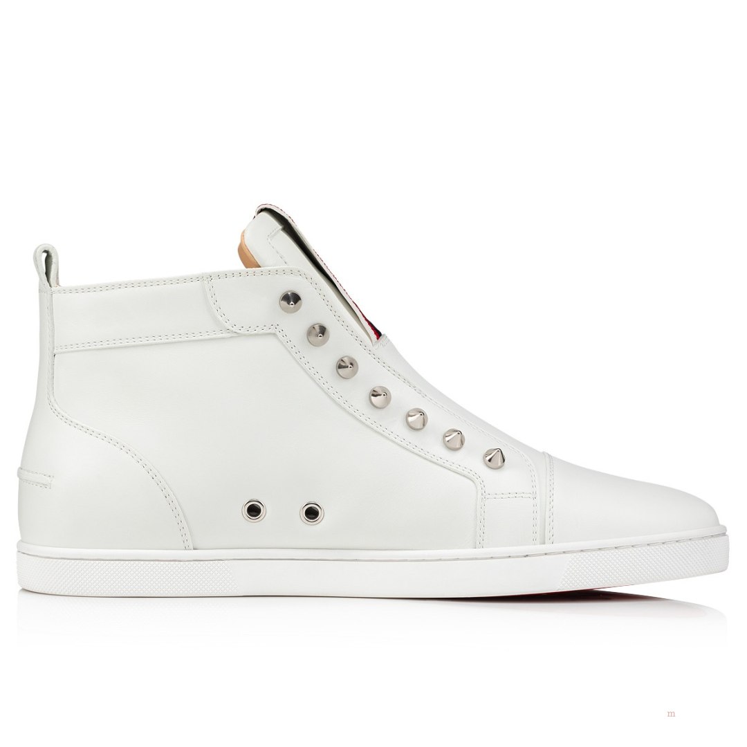 Christian Louboutin F.A.V Fique A Vontade Mid Cut Men's High Top Sneakers White | KRSZMN570