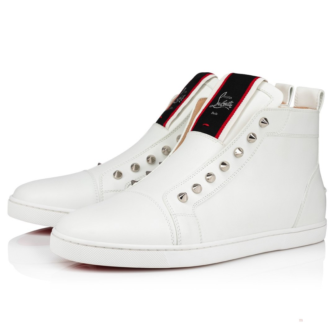 Christian Louboutin F.A.V Fique A Vontade Mid Cut Men\'s High Top Sneakers White | KRSZMN570