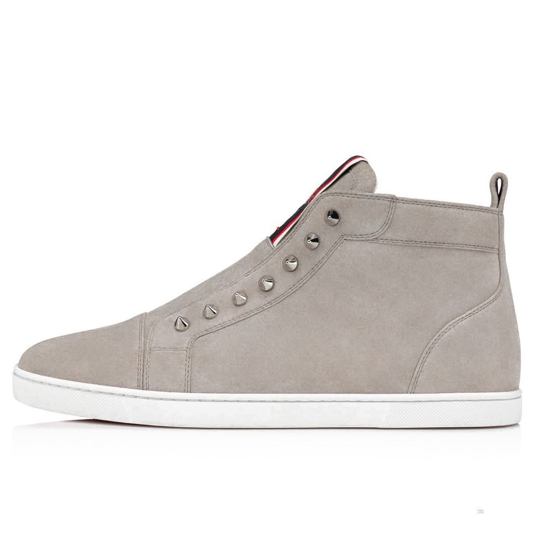 Christian Louboutin F.A.V Fique A Vontade Mid Cut Men's High Top Sneakers Grey | MIJDRG209