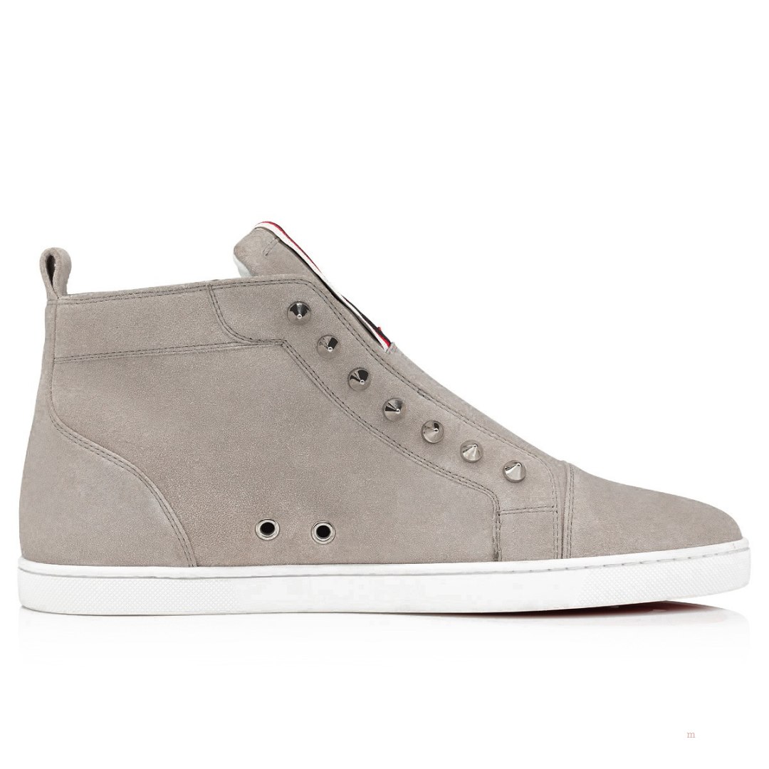 Christian Louboutin F.A.V Fique A Vontade Mid Cut Men's High Top Sneakers Grey | MIJDRG209