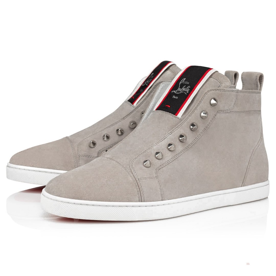 Christian Louboutin F.A.V Fique A Vontade Mid Cut Men\'s High Top Sneakers Grey | MIJDRG209