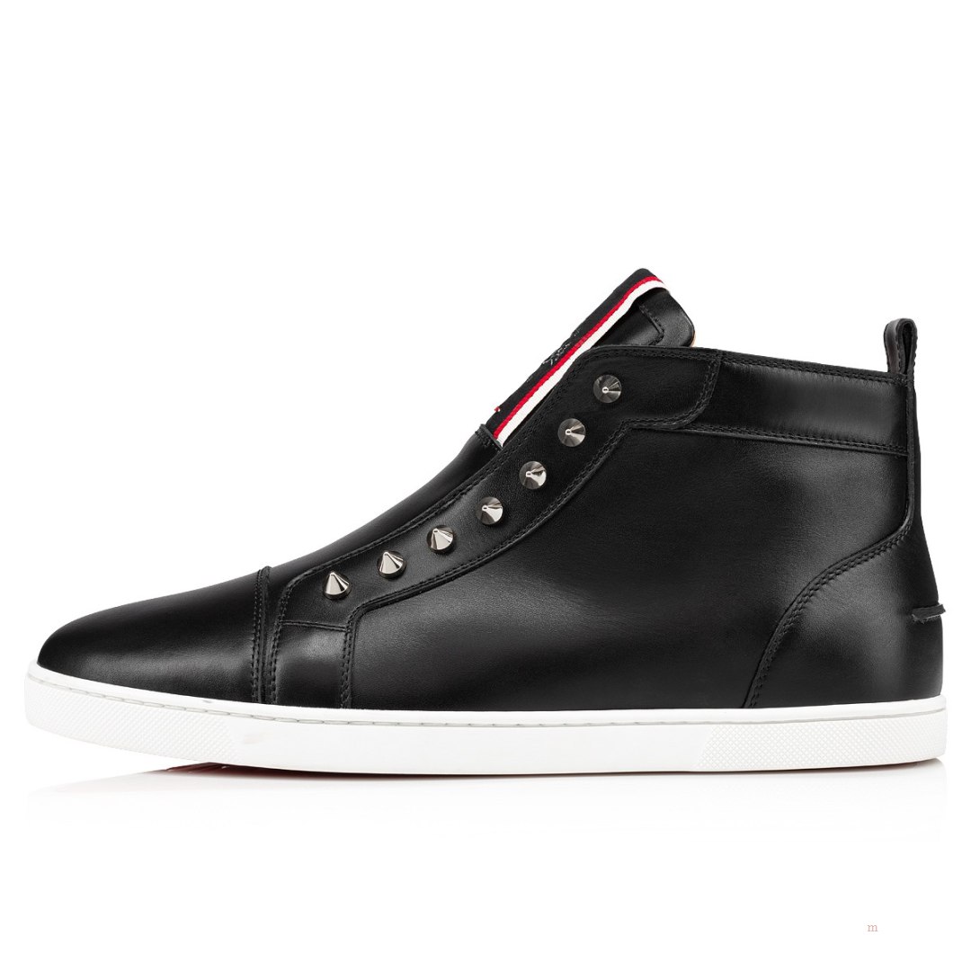 Christian Louboutin F.A.V Fique A Vontade Mid Cut Men's High Top Sneakers Black | NMZYJH038