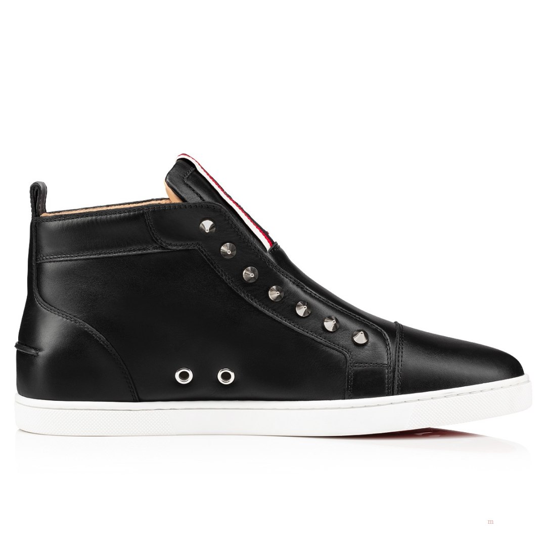 Christian Louboutin F.A.V Fique A Vontade Mid Cut Men's High Top Sneakers Black | NMZYJH038