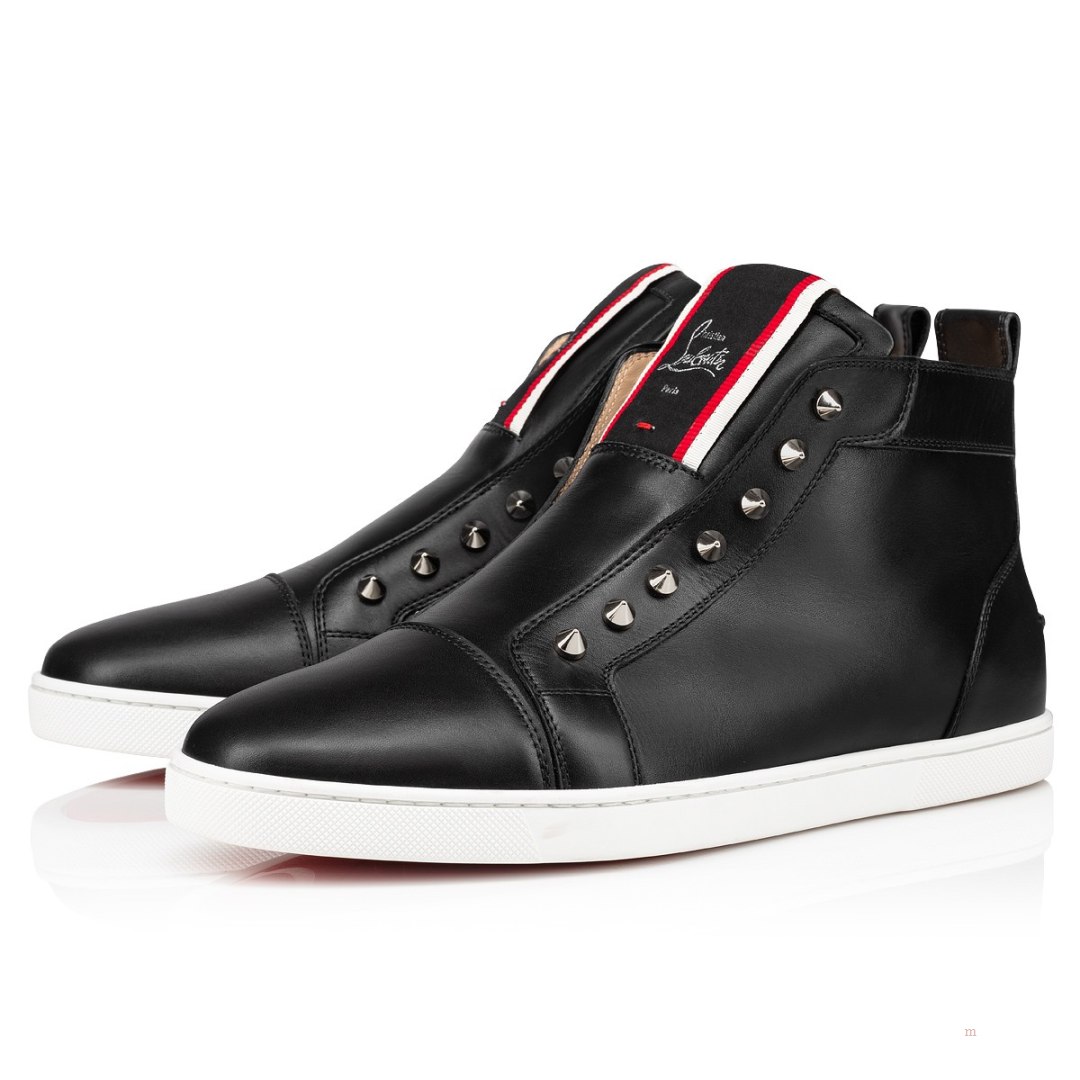 Christian Louboutin F.A.V Fique A Vontade Mid Cut Men\'s High Top Sneakers Black | NMZYJH038