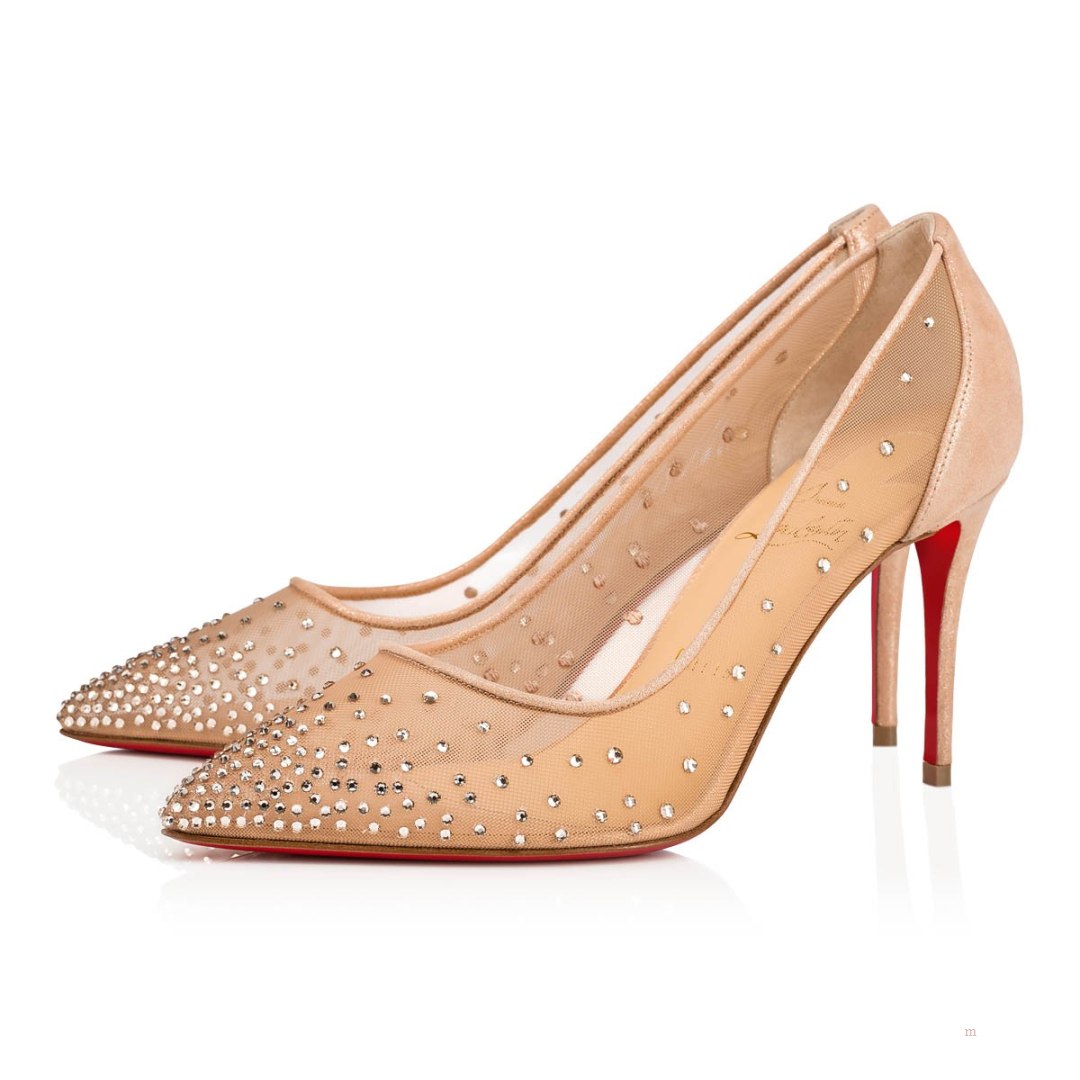 Christian Louboutin Follies Strass Women\'s Pumps Beige | INYWFZ213