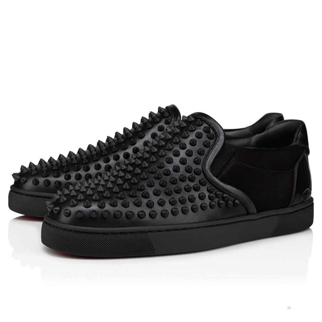 Christian Louboutin Fun Sailor Boat Spikes Men's Sneakers Black | YCXDNE385