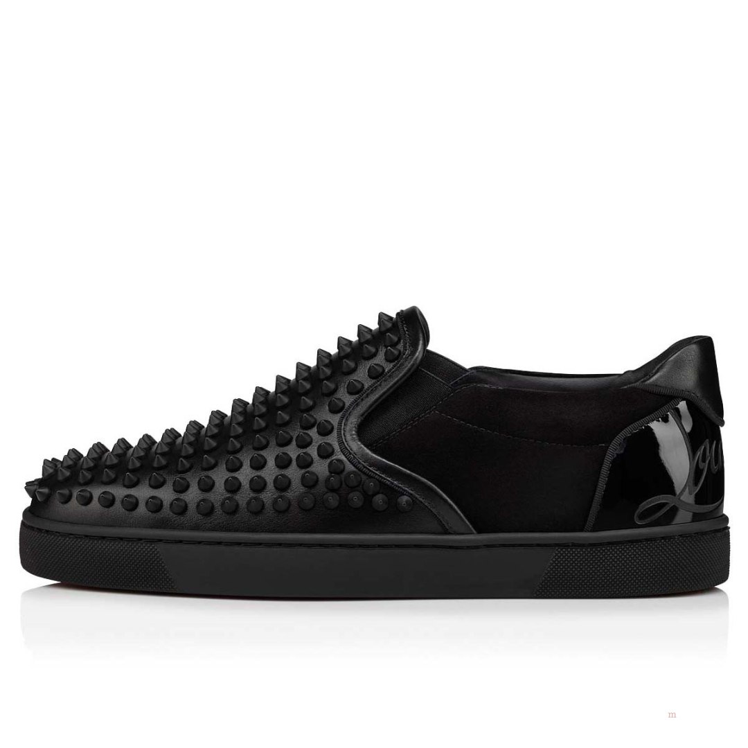 Christian Louboutin Fun Sailor Boat Spikes Men's Sneakers Black | YCXDNE385