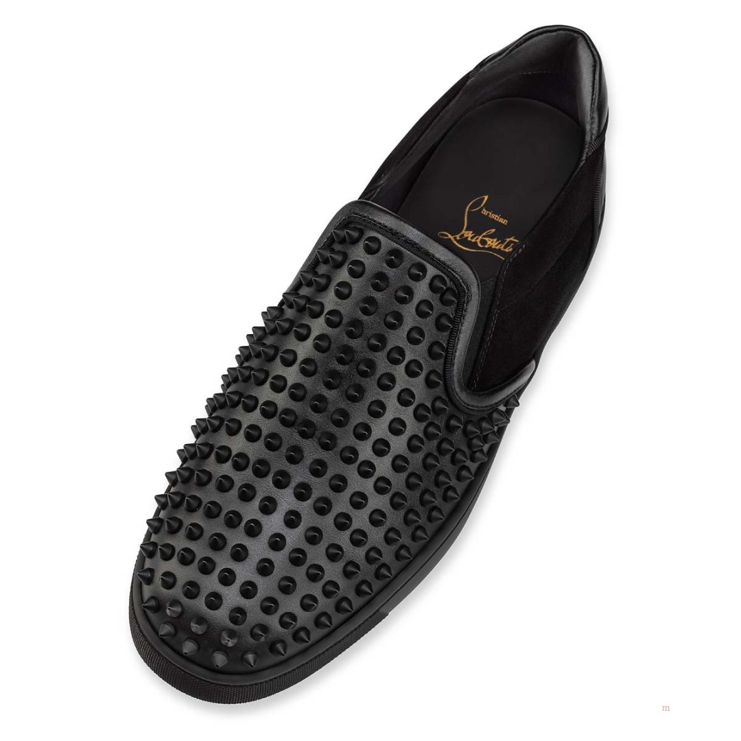 Christian Louboutin Fun Sailor Boat Spikes Men's Sneakers Black | YCXDNE385