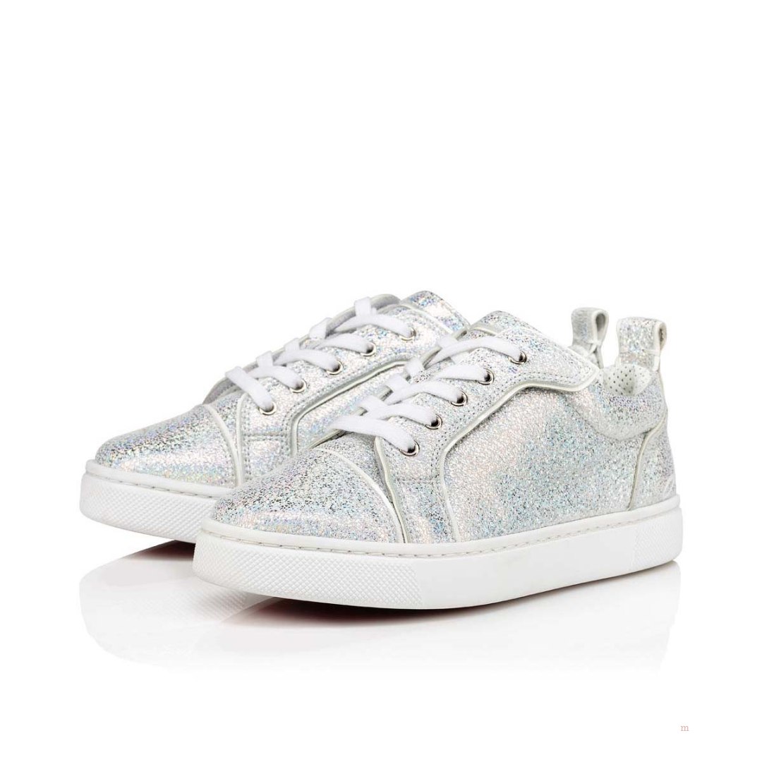 Christian Louboutin Funnyto Boys' Low Top Sneakers Silver | PGQYSR035